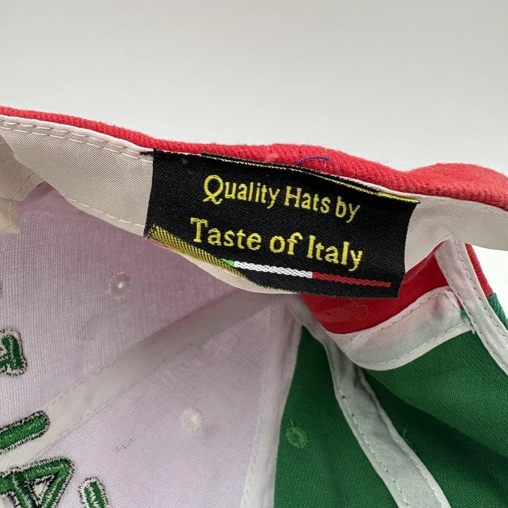 Taste Of Italy Hat Cap Strap‎ Back Mens One Size Italia Flag Tricolor Baseball